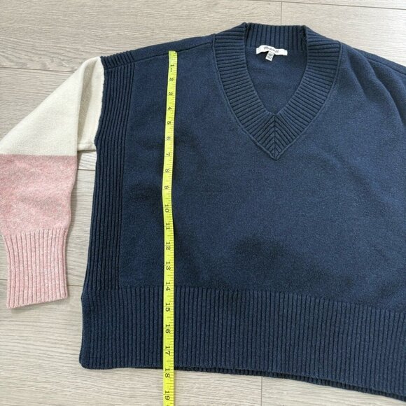 Madewell Colorblock Charleston V Neck Pullover Sweater - Picture 9 of 11